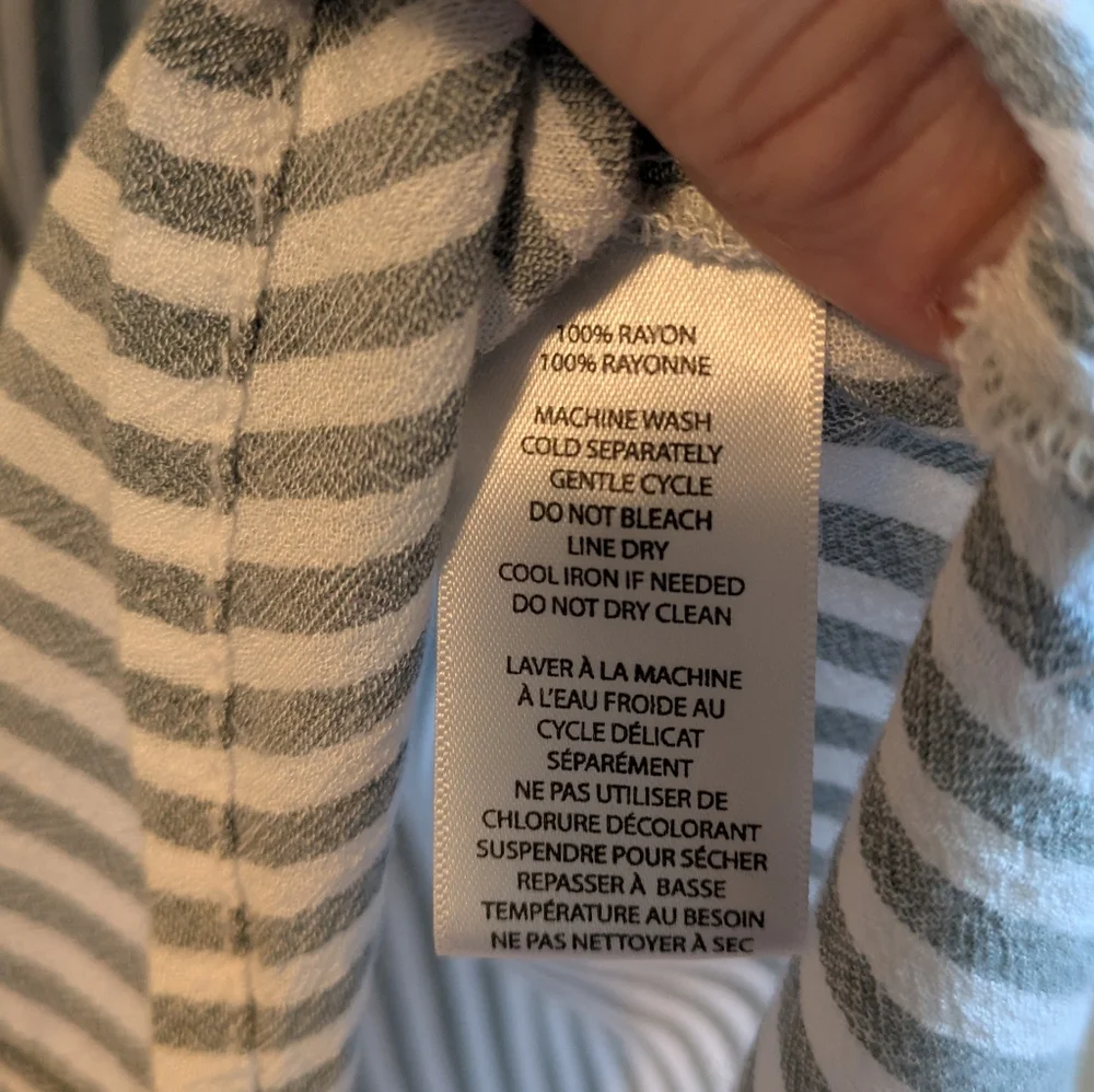 BeachLunchLounge Striped Blue and White Women's Shirt - Picture 4 of 4
